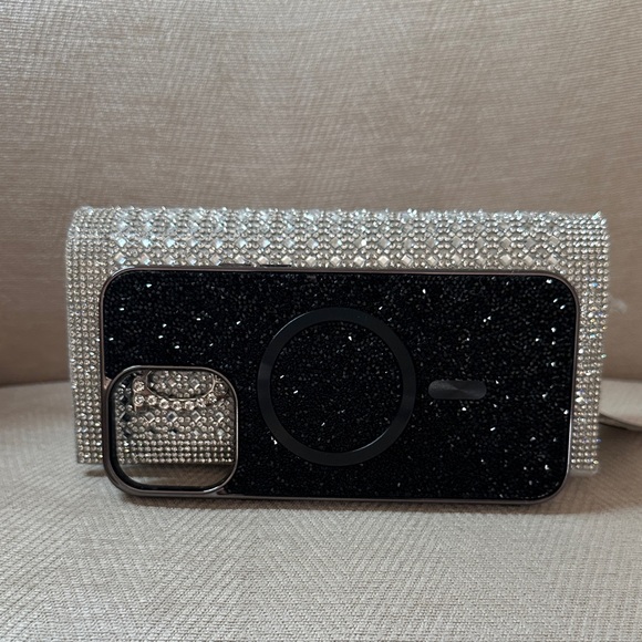 Bebe Sparkling Silver Clutch